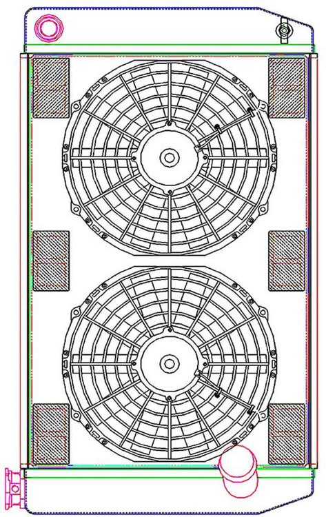 MegaCool ComboUnit Universal Fit Radiator and Fan Single Pass Crossflow Design 27.50" x 15.50" with 16AN Inlet