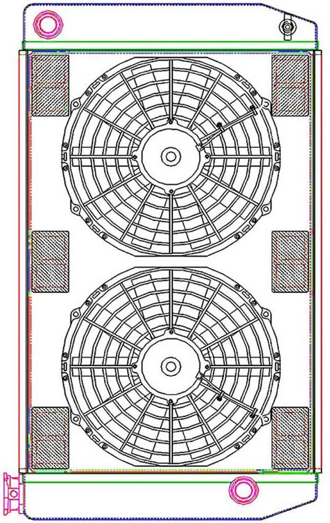 MegaCool ComboUnit Universal Fit Radiator and Fan Single Pass Crossflow Design 27.50" x 15.50" with 16AN Inlet/Outlet