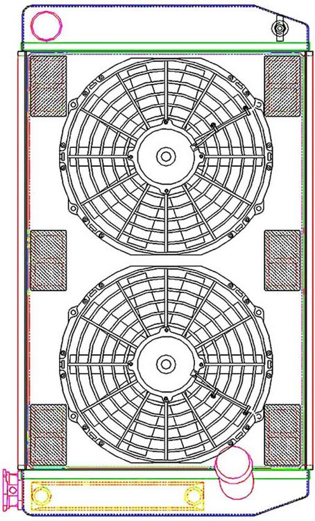 MegaCool ComboUnit Universal Fit Radiator and Fan Single Pass Crossflow Design 27.50" x 15.50" with Transmission Cooler