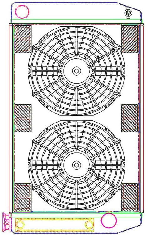MegaCool ComboUnit Universal Fit Radiator and Fan Single Pass Crossflow Design 27.50" x 15.50" with Transmission Cooler