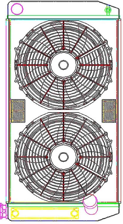 MegaCool ComboUnit Universal Fit Radiator and Fan Single Pass Crossflow Design 31" x 15.50" with Transmission Cooler