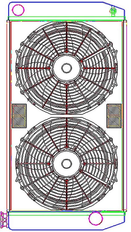 MegaCool ComboUnit Universal Fit Radiator and Fan Single Pass Crossflow Design 31" x 15.50" with Straight Outlet