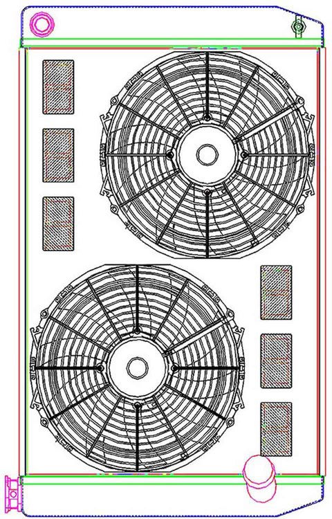 MegaCool ComboUnit Universal Fit Radiator and Fan Single Pass Crossflow Design 31" x 19" with 16AN Inlet
