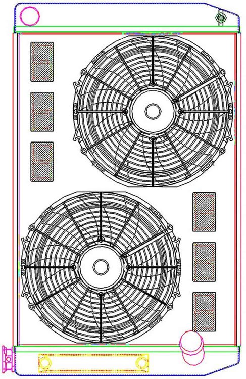 MegaCool ComboUnit Universal Fit Radiator and Fan Single Pass Crossflow Design 31" x 19" with Transmission Cooler