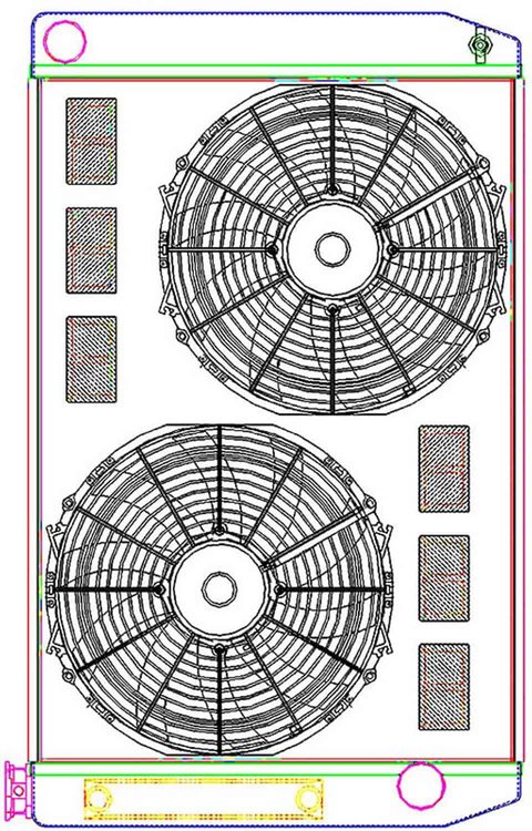 MegaCool ComboUnit Universal Fit Radiator and Fan Single Pass Crossflow Design 31" x 19" with Transmission Cooler