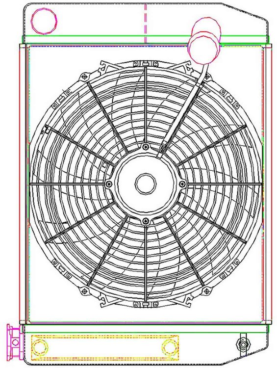 MegaCool ComboUnit Universal Fit Radiator and Fan Dual Pass Crossflow Design 22" x 15.50" with Transmission Cooler