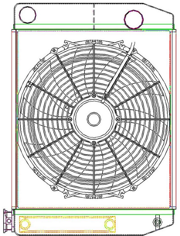 MegaCool ComboUnit Universal Fit Radiator and Fan Dual Pass Crossflow Design 22" x 15.50" with Transmission Cooler