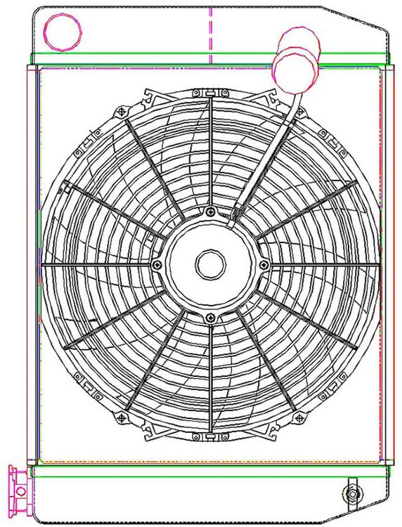 MegaCool ComboUnit Universal Fit Radiator and Fan Dual Pass Crossflow Design 22" x 15.50" with No Options