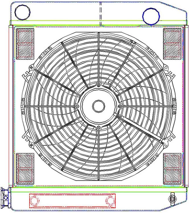 MegaCool ComboUnit Universal Fit Radiator and Fan Dual Pass Crossflow Design 22" x 19" with Transmission Cooler