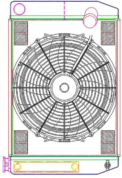 MegaCool ComboUnit Universal Fit Radiator and Fan Dual Pass Crossflow Design 24" x 15.50" with Transmission Cooler