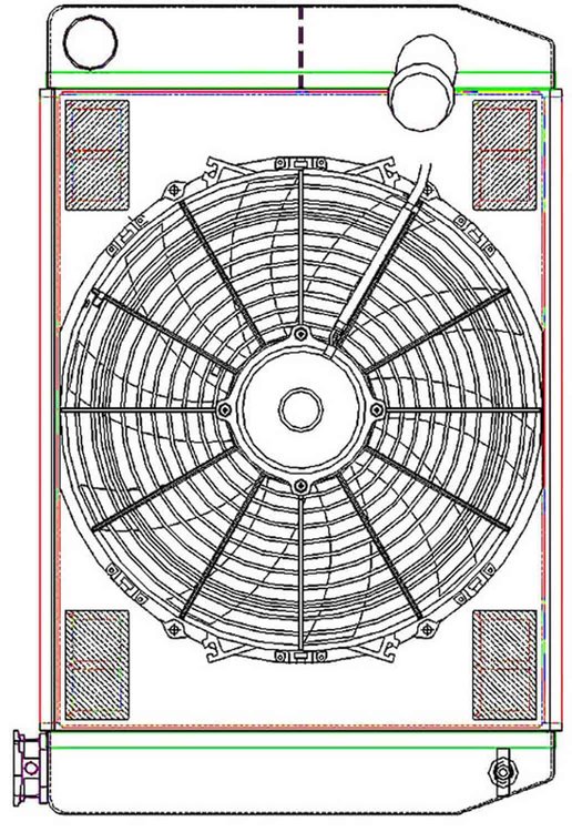 MegaCool ComboUnit Universal Fit Radiator and Fan Dual Pass Crossflow Design 24" x 15.50" with No Options
