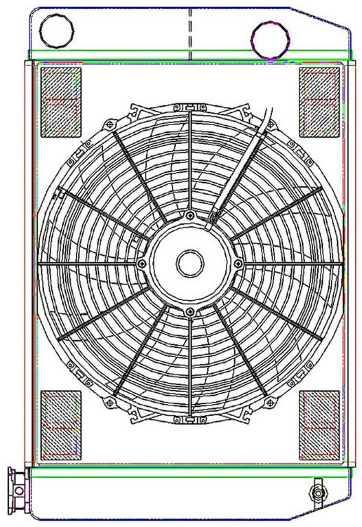 MegaCool ComboUnit Universal Fit Radiator and Fan Dual Pass Crossflow Design 24" x 15.50" with Straight Outlet