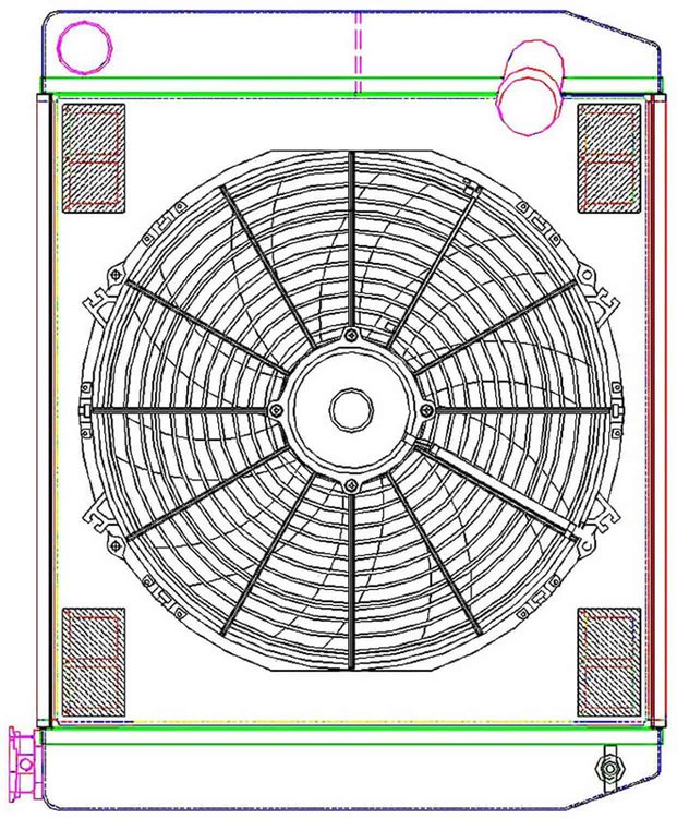 MegaCool ComboUnit Universal Fit Radiator and Fan Dual Pass Crossflow Design 24" x 19" with No Options
