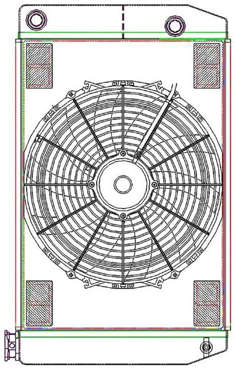 MegaCool ComboUnit Universal Fit Radiator and Fan Dual Pass Crossflow Design 26" x 15.50" with 16AN Inlet/Outlet
