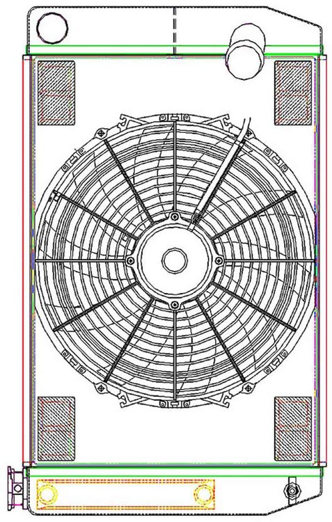 MegaCool ComboUnit Universal Fit Radiator and Fan Dual Pass Crossflow Design 26" x 15.50" with Transmission Cooler