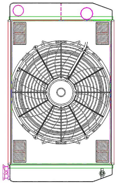 MegaCool ComboUnit Universal Fit Radiator and Fan Dual Pass Crossflow Design 26" x 15.50" with Straight Outlet