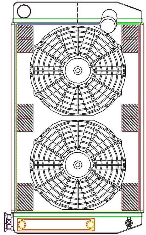 MegaCool ComboUnit Universal Fit Radiator and Fan Dual Pass Crossflow Design 27.50" x 15.50" with Transmission Cooler