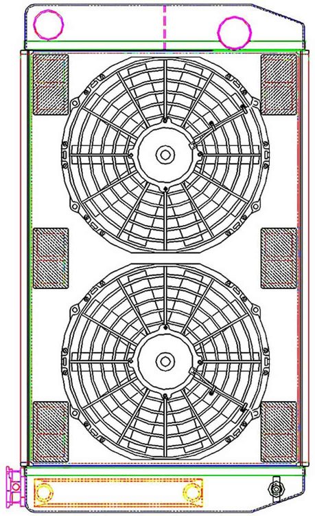 MegaCool ComboUnit Universal Fit Radiator and Fan Dual Pass Crossflow Design 27.50" x 15.50" with Transmission Cooler