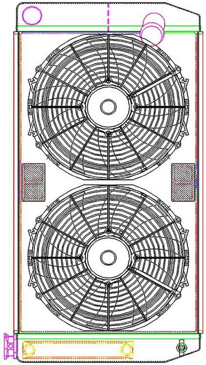 MegaCool ComboUnit Universal Fit Radiator and Fan Dual Pass Crossflow Design 31" x 15.50" with Transmission Cooler