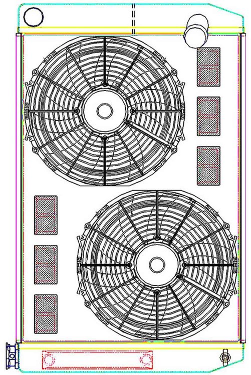 MegaCool ComboUnit Universal Fit Radiator and Fan Dual Pass Crossflow Design 31" x 19" with Transmission Cooler