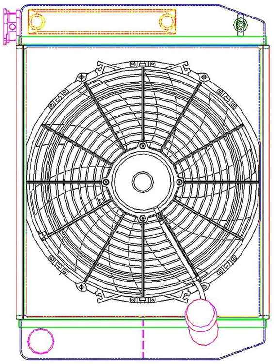 MegaCool ComboUnit Universal Fit Radiator and Fan Dual Pass Crossflow Design 22" x 15.50" with Transmission Cooler
