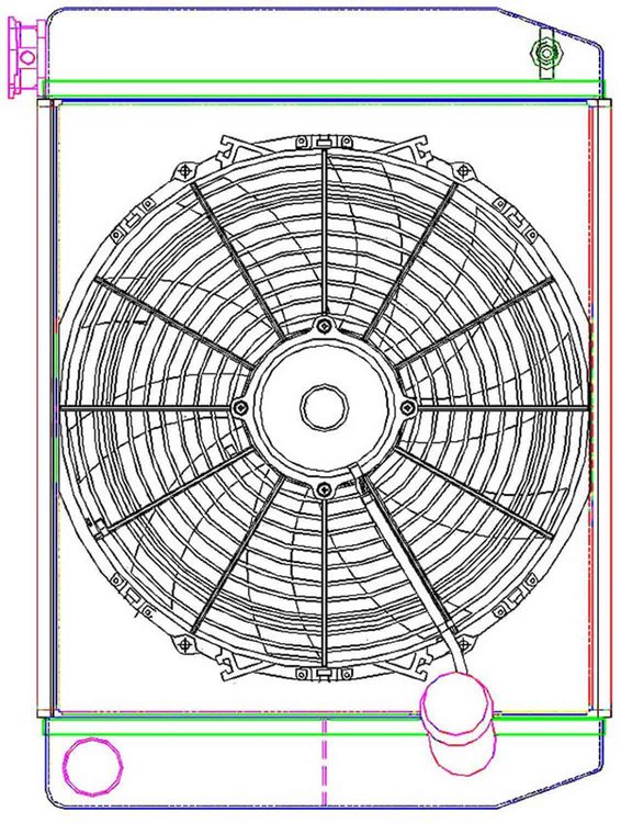 MegaCool ComboUnit Universal Fit Radiator and Fan Dual Pass Crossflow Design 22" x 15.50" with No Options