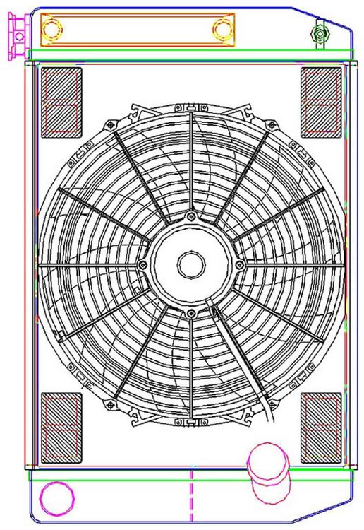 MegaCool ComboUnit Universal Fit Radiator and Fan Dual Pass Crossflow Design 24" x 15.50" with Transmission Cooler