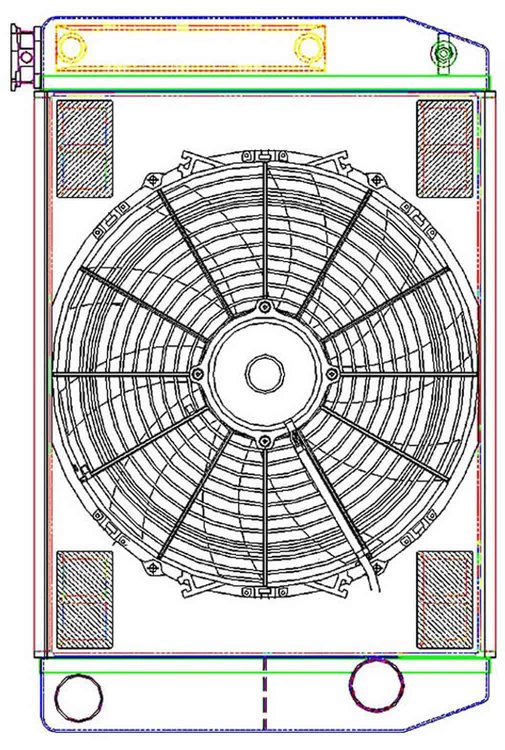 MegaCool ComboUnit Universal Fit Radiator and Fan Dual Pass Crossflow Design 24" x 15.50" with No Options