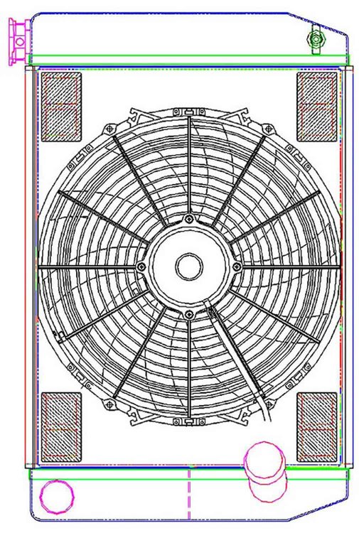 MegaCool ComboUnit Universal Fit Radiator and Fan Dual Pass Crossflow Design 24" x 15.50" with No Options