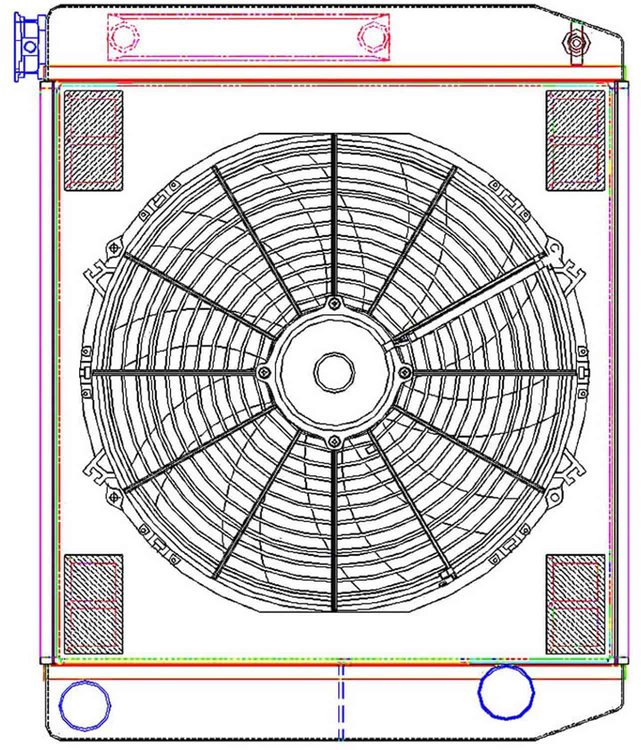 MegaCool ComboUnit Universal Fit Radiator and Fan Dual Pass Crossflow Design 24" x 19" with Transmission Cooler