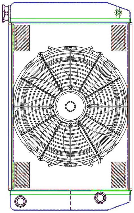 MegaCool ComboUnit Universal Fit Radiator and Fan Dual Pass Crossflow Design 26" x 15.50" with 16AN Inlet/Outlet
