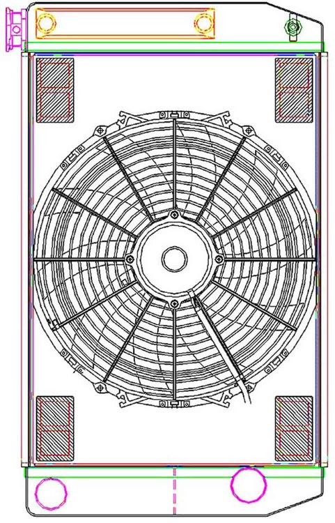MegaCool ComboUnit Universal Fit Radiator and Fan Dual Pass Crossflow Design 26" x 15.50" with Transmission Cooler