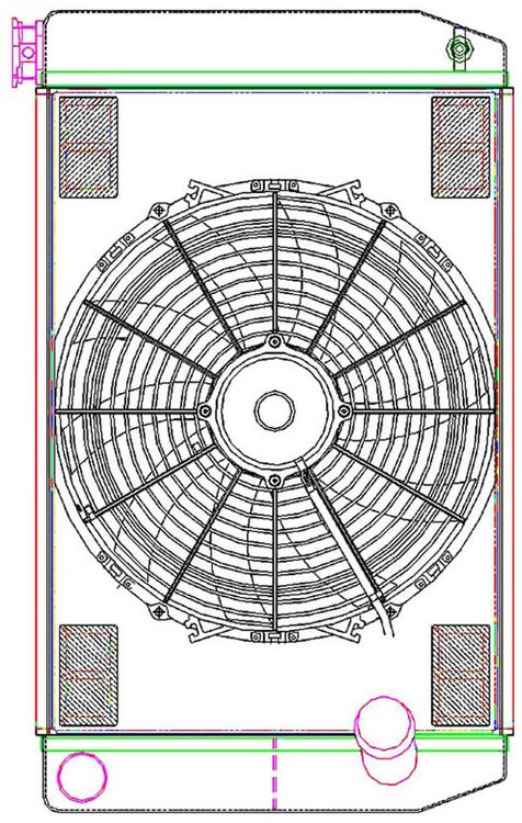 MegaCool ComboUnit Universal Fit Radiator and Fan Dual Pass Crossflow Design 26" x 15.50" with No Options