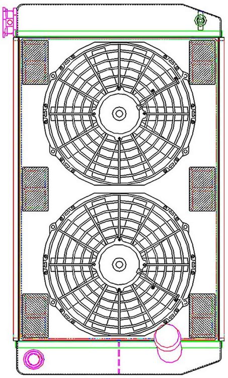 MegaCool ComboUnit Universal Fit Radiator and Fan Dual Pass Crossflow Design 27.50" x 15.50" with 16AN Inlet