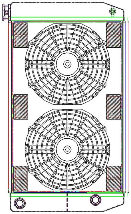 MegaCool ComboUnit Universal Fit Radiator and Fan Dual Pass Crossflow Design 27.50" x 15.50" with 16AN Inlet/Outlet