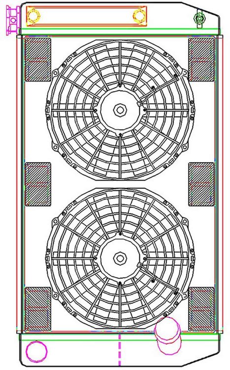 MegaCool ComboUnit Universal Fit Radiator and Fan Dual Pass Crossflow Design 27.50" x 15.50" with Transmission Cooler