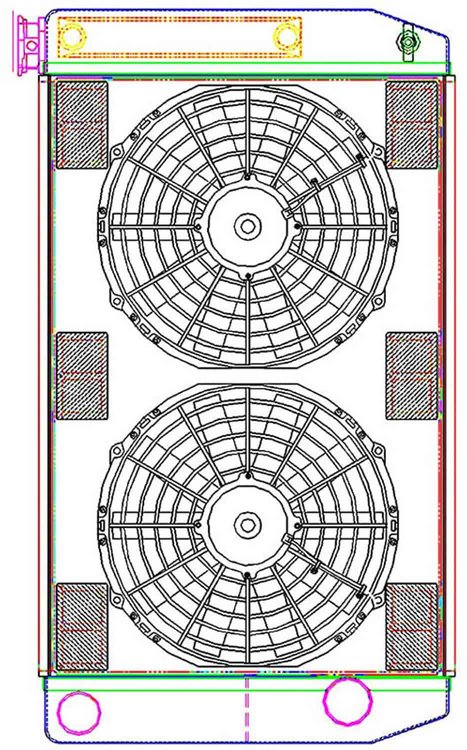MegaCool ComboUnit Universal Fit Radiator and Fan Dual Pass Crossflow Design 27.50" x 15.50" with Transmission Cooler