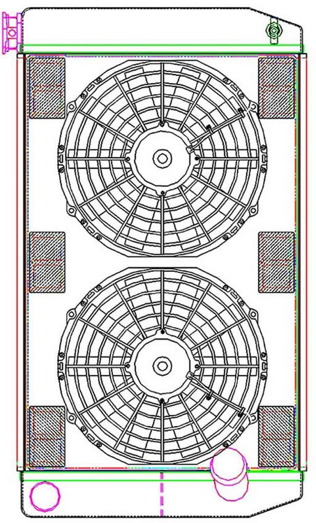 MegaCool ComboUnit Universal Fit Radiator and Fan Dual Pass Crossflow Design 27.50" x 15.50" with No Options
