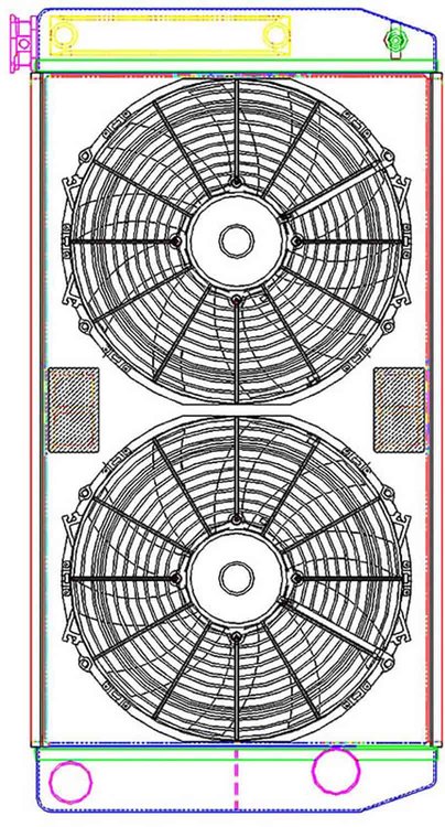 MegaCool ComboUnit Universal Fit Radiator and Fan Dual Pass Crossflow Design 31" x 15.50" with Transmission Cooler