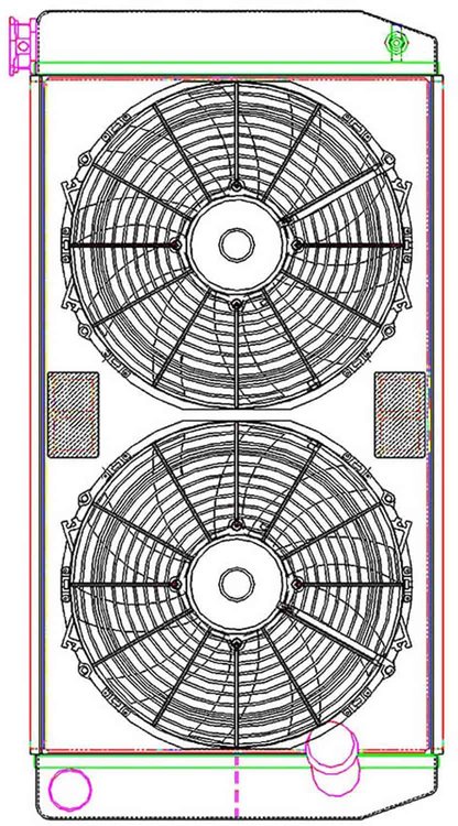 MegaCool ComboUnit Universal Fit Radiator and Fan Dual Pass Crossflow Design 31" x 15.50" with No Options