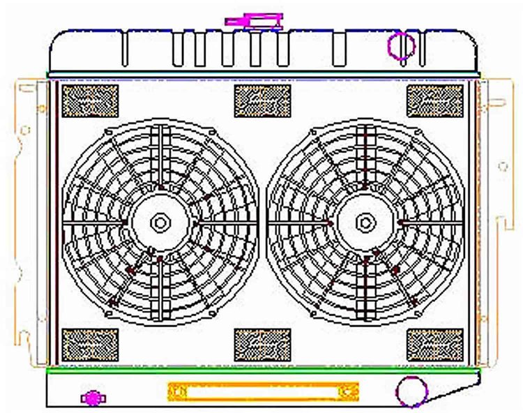 ExactFit Radiator CombUnit for 1970-1973 Chrysler B Body Charger/Coronet/Road Runner/Satellite with Big Block & A/C