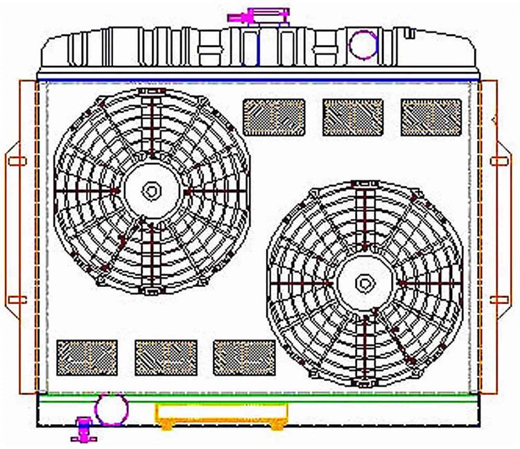 ExactFit Radiator ComboUnit for 1967-1974 AMX/Ambasador/Gremlin/Hornet/Javelin with Grille Side Mounting Brackets