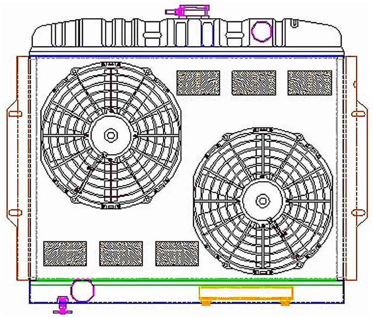 ExactFit Radiator ComboUnit for 1967-1974 AMX/Ambasador/Gremlin/Hornet/Javelin with Engine Side Mounting Brackets