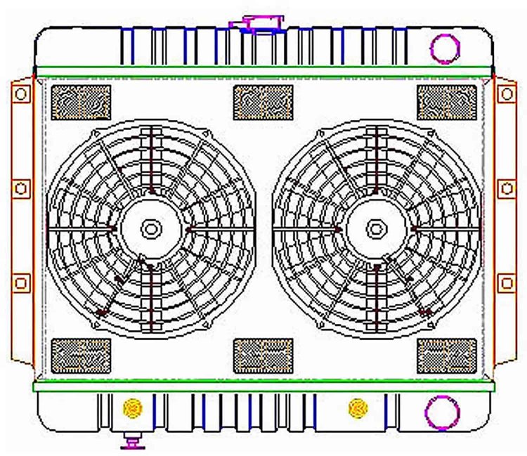 ExactFit Radiator ComboUnit for 1961-1964 Belair/Biscayne/Impala & 1961 Brookwood, Special (409) with Transmission Cooler