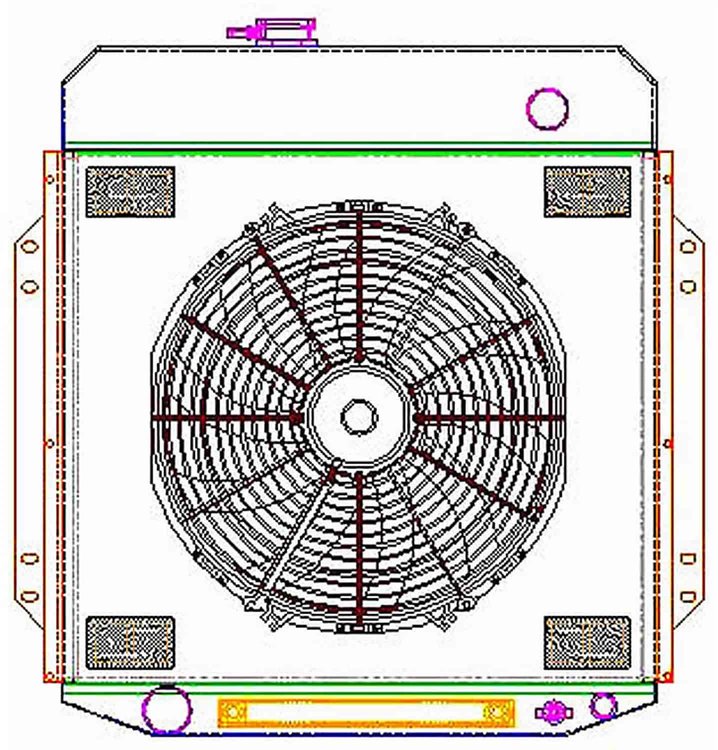 ExactFit Radiator ComboUnit for 1953-1956 Ford Truck with Late Ford Small Block or Big Block