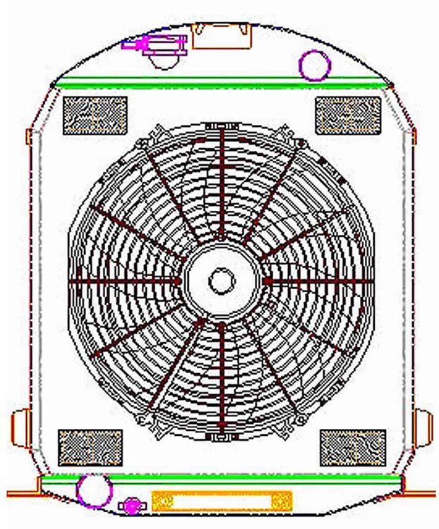 ExactFit Radiator ComboUnit for 1928-1929 Model A with Late Ford Small Block and Big Block; with Hood Rod Bracket