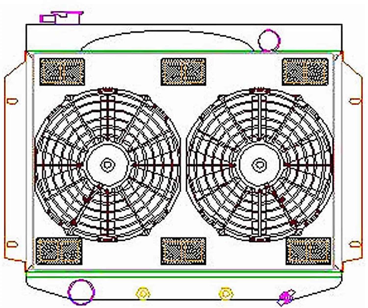ExactFit Radiator ComboUnit for 1957-1959 Fairlane with Late Small Block & Big Block with OEM L6 Design