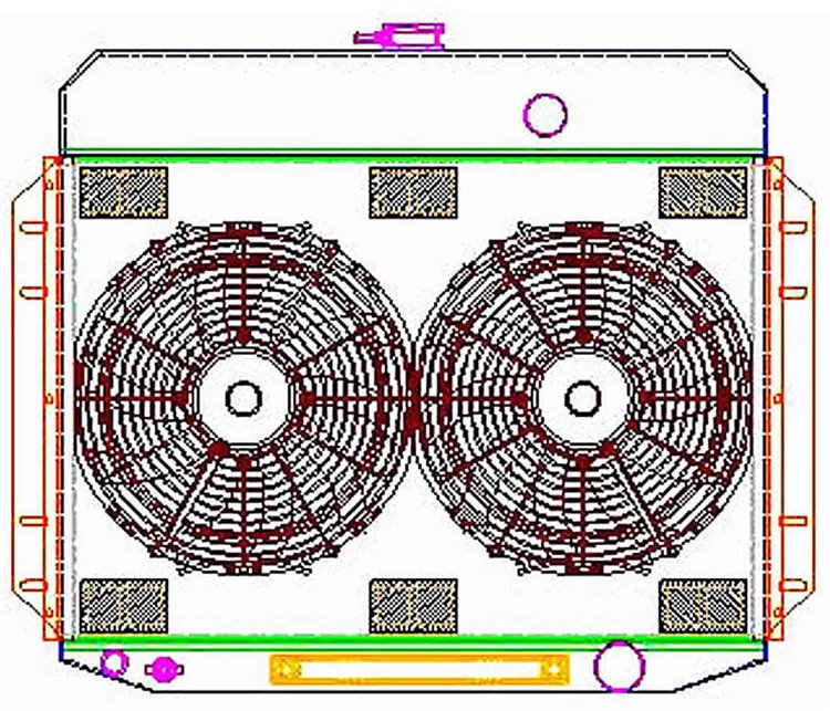 ExactFit Radiator ComboUnit for 1961-1964 Ford Truck with Early Ford Small Block & L6