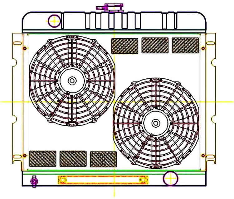 ExactFit Radiator ComboUnit for 1970-1972 Chrysler A Body Dart, Demon, Duster, Scamp, & Valiant with Small Block