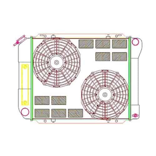 ExactFit Radiator ComboUnit for 1968 Galaxie, Thunderbird, Monterey, & LTD with Late Small Block & Big Block